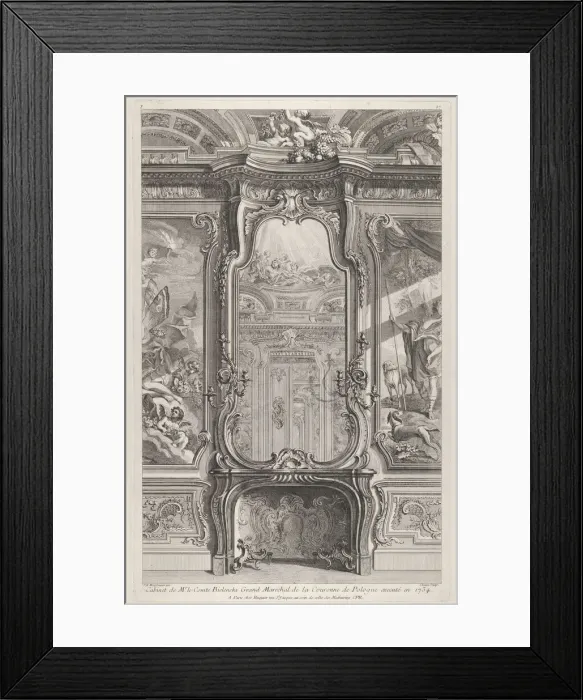 Framed Print : Cabinet de Mr le Compte Bielinski, from Oeuvres de Juste Aurelle Meissonnier, ca Framed Print : Cabinet de Mr le Compte Bielinski, from Oeuvres de Juste Aurelle Meissonnier, ca