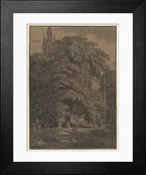 Framed Print : Gothic Church Hidden by a Tree, 1810. Creator: Karl Friedrich Schinkel Framed Print : Gothic Church Hidden by a Tree, 1810. Creator: Karl Friedrich Schinkel