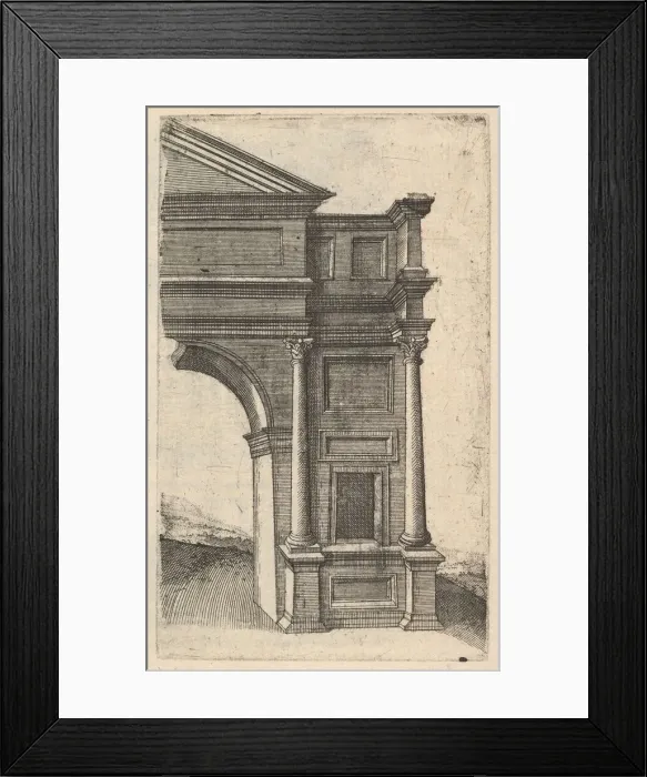 Framed Print : Half of an Arch [Porta Antonae] from the series Ruinarum variarum fabricarum