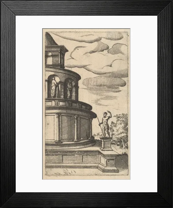 Framed Print : Partial view of a Building [Sepulchrum Adriani] from the series Ruinarum variarum