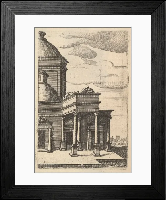 Framed Print : Partial view of a Building [Templum Veneris] from the series Ruinarum variarum