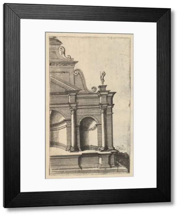 Framed Print : Partial View of a Monument [Mercurii Templum] from the series Ruinarum variarum