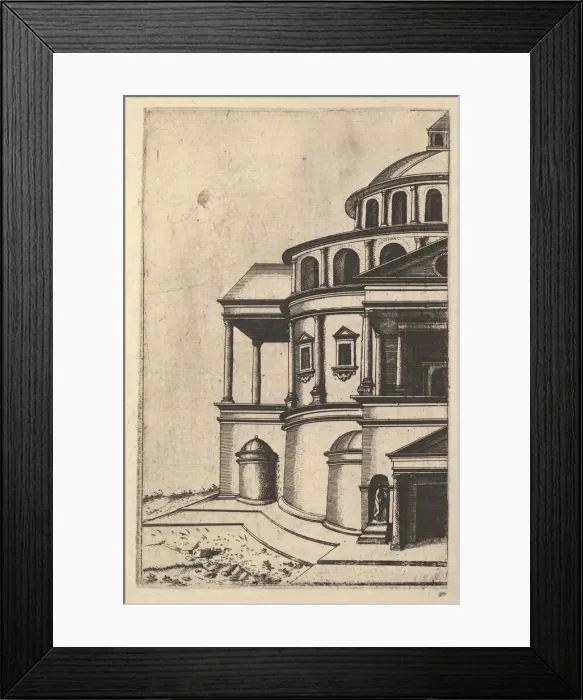 Framed Print : Partial View of a Building [Templum Isaiae Prophetae] from the series Ruinarum variarum