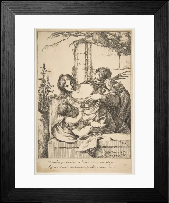 Framed Print : Holy Family with Palm, 1639. Creator: Laurent de la Hyre Framed Print : Holy Family with Palm, 1639. Creator: Laurent de la Hyre