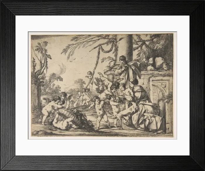 Framed Print : The Virgin and Christ Child Served by Angels, 1640. Creator: Laurent de la Hyre Framed Print : The Virgin and Christ Child Served by Angels, 1640. Creator: Laurent de la Hyre