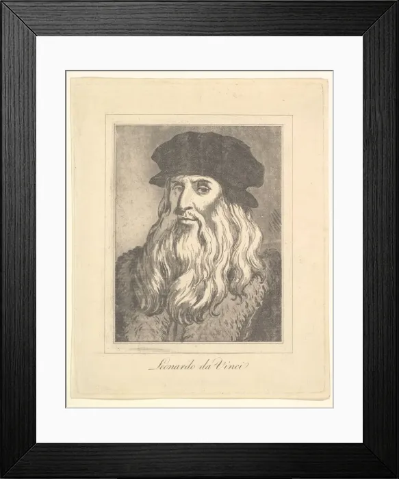 Framed Print : Portrait of Leonardo da Vinci (from Characaturas by Leonardo da Vinci Framed Print : Portrait of Leonardo da Vinci (from Characaturas by Leonardo da Vinci