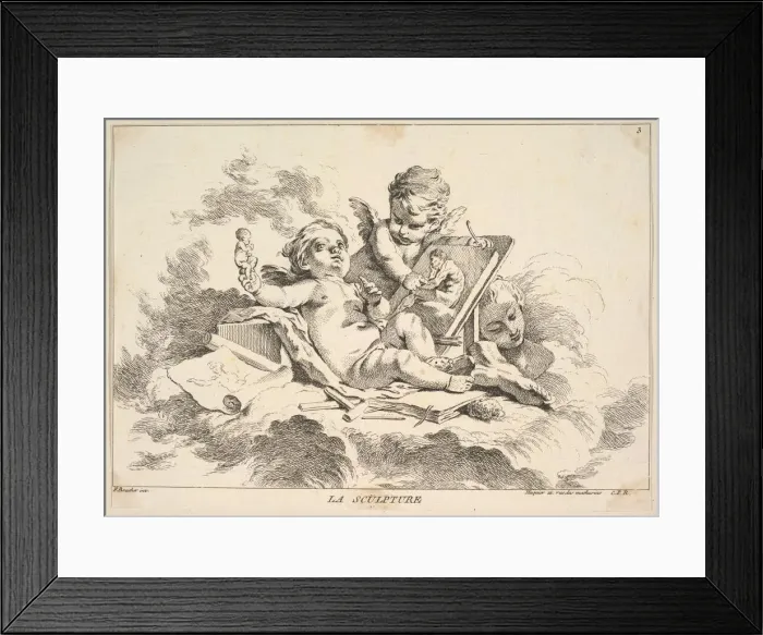 Framed Print : Sculpture. Creator: Louis Felix de la Rue Framed Print : Sculpture. Creator: Louis Felix de la Rue