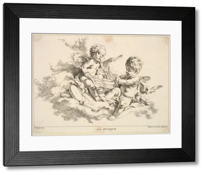 Framed Print : Music. Creator: Louis Felix de la Rue Framed Print : Music. Creator: Louis Felix de la Rue