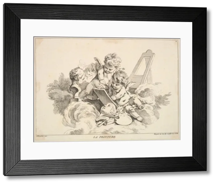 Framed Print : Painting. Creator: Louis Felix de la Rue Framed Print : Painting. Creator: Louis Felix de la Rue