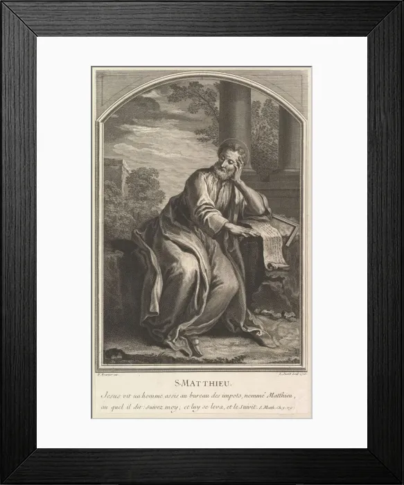 Framed Print : Saint Matthew, 1726. Creator: Louis Jacob Framed Print : Saint Matthew, 1726. Creator: Louis Jacob