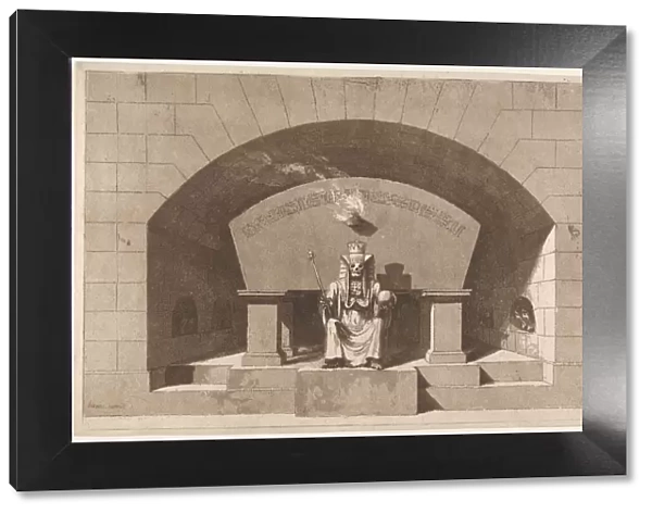 Tomb with Death Enthroned as a Sphinx, ca. 1779-84. Creator: Louis Jean Desprez