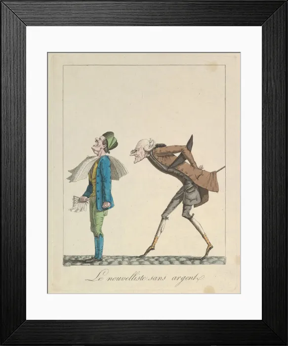 Framed Print : Le Nouvelliste Sans Argent, 1814. Creator: Louis Maleuvre Framed Print : Le Nouvelliste Sans Argent, 1814. Creator: Louis Maleuvre