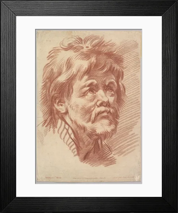 Framed Print : Head of an Old Man, mid to late 18th century. Creator: Louis Marin Bonnet Framed Print : Head of an Old Man, mid to late 18th century. Creator: Louis Marin Bonnet