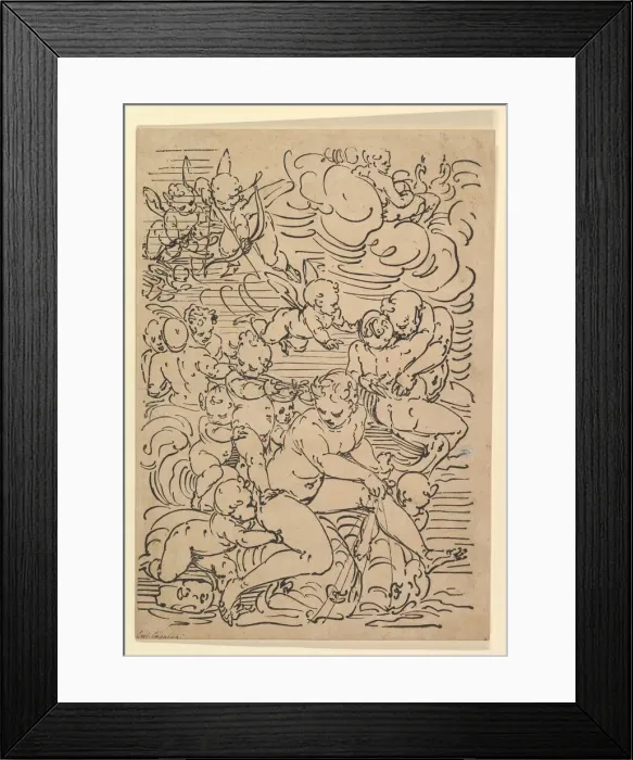 Framed Print : The Triumph of Amphitrite, ca. 1550-1580. Creator: Luca Cambiaso Framed Print : The Triumph of Amphitrite, ca. 1550-1580. Creator: Luca Cambiaso