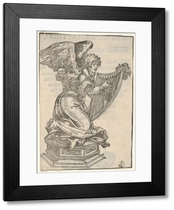 Framed Print : A Silver Statuette of an Angel Playing the Harp, from the Large Series of Wittenberg Framed Print : A Silver Statuette of an Angel Playing the Harp, from the Large Series of Wittenberg