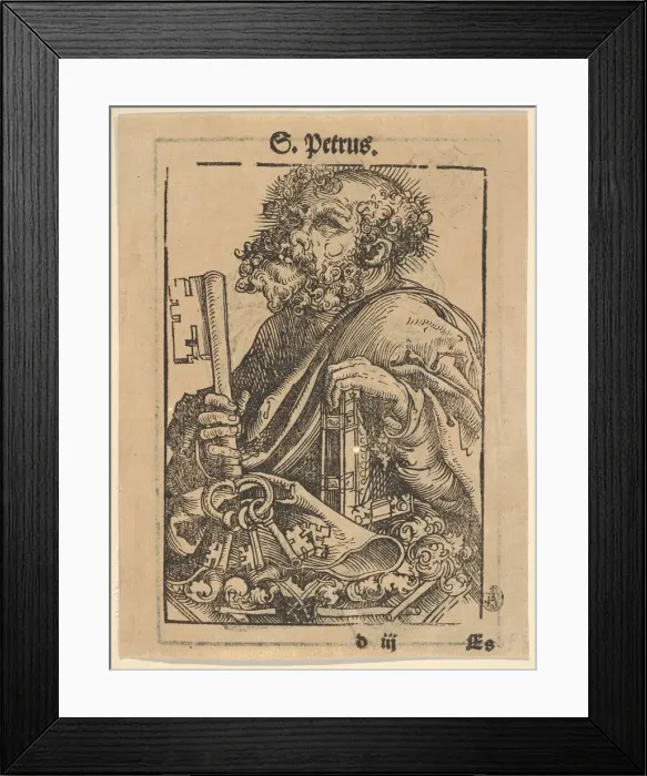 Framed Print : Bust of Saint Peter, from the Large Series of Wittenberg Reliquaries; verso Framed Print : Bust of Saint Peter, from the Large Series of Wittenberg Reliquaries; verso