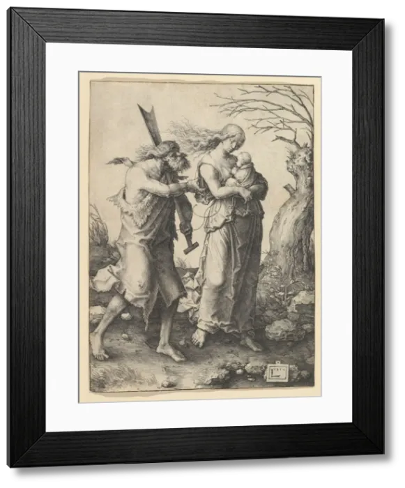 Framed Print : Adam and Eve after the Expulsion, 1510. Creator: Lucas van Leyden Framed Print : Adam and Eve after the Expulsion, 1510. Creator: Lucas van Leyden