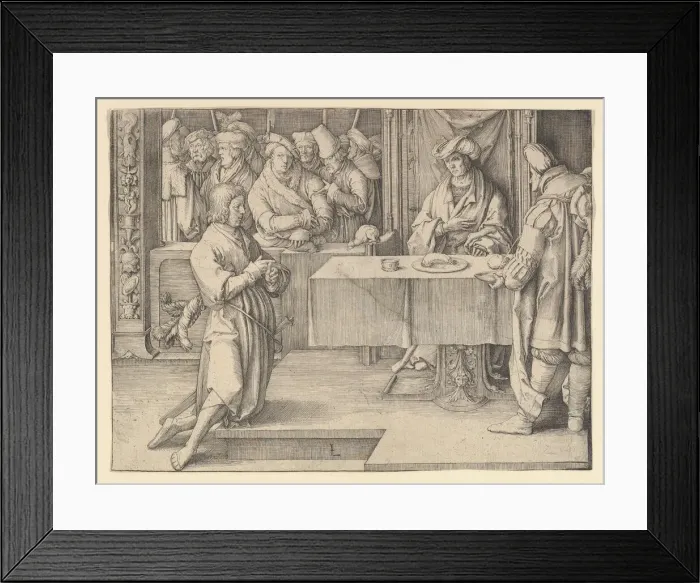 Framed Print : Joseph Interpreting Pharoahs Dreams, 1512. Creator: Lucas van Leyden Framed Print : Joseph Interpreting Pharoahs Dreams, 1512. Creator: Lucas van Leyden