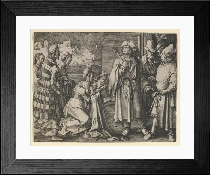 Framed Print : Potiphars Wife Acuses Joseph, 1512. Creator: Lucas van Leyden Framed Print : Potiphars Wife Acuses Joseph, 1512. Creator: Lucas van Leyden
