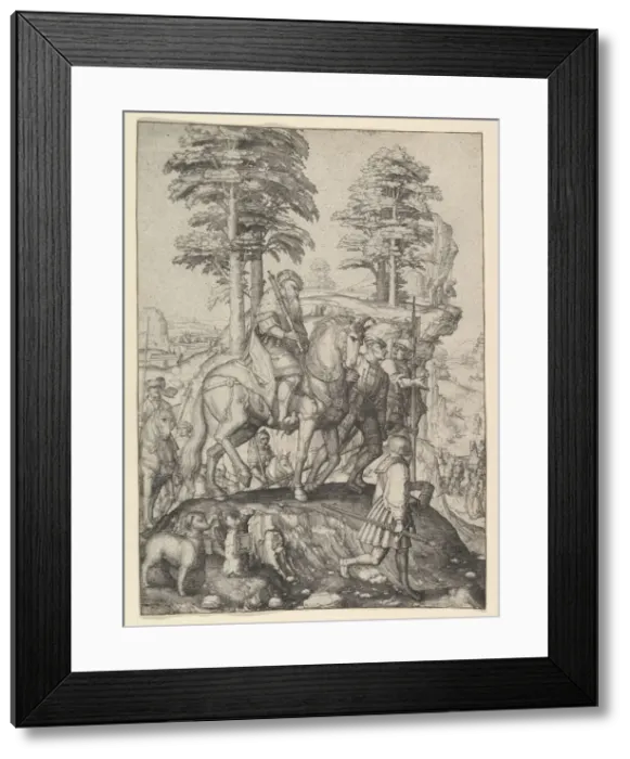 Framed Print : Abigail Before David, ca. 1507. Creator: Lucas van Leyden