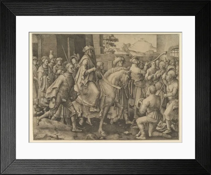 Framed Print : The Triumph of Mordecai, 1515. Creator: Lucas van Leyden Framed Print : The Triumph of Mordecai, 1515. Creator: Lucas van Leyden