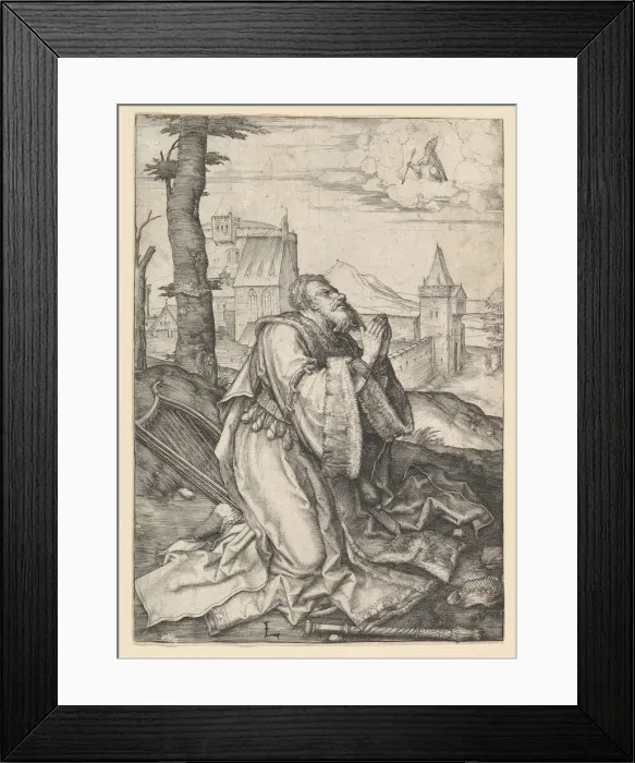Framed Print : David Praying, ca. 1507. Creator: Lucas van Leyden Framed Print : David Praying, ca. 1507. Creator: Lucas van Leyden