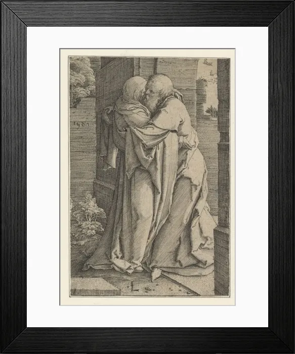 Framed Print : St. Joachim Embracing St. Anna, 1520. Creator: Lucas van Leyden Framed Print : St. Joachim Embracing St. Anna, 1520. Creator: Lucas van Leyden