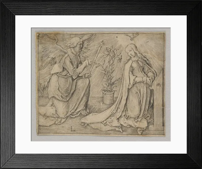 Framed Print : The Annunciation, ca. 1516. Creator: Lucas van Leyden Framed Print : The Annunciation, ca. 1516. Creator: Lucas van Leyden