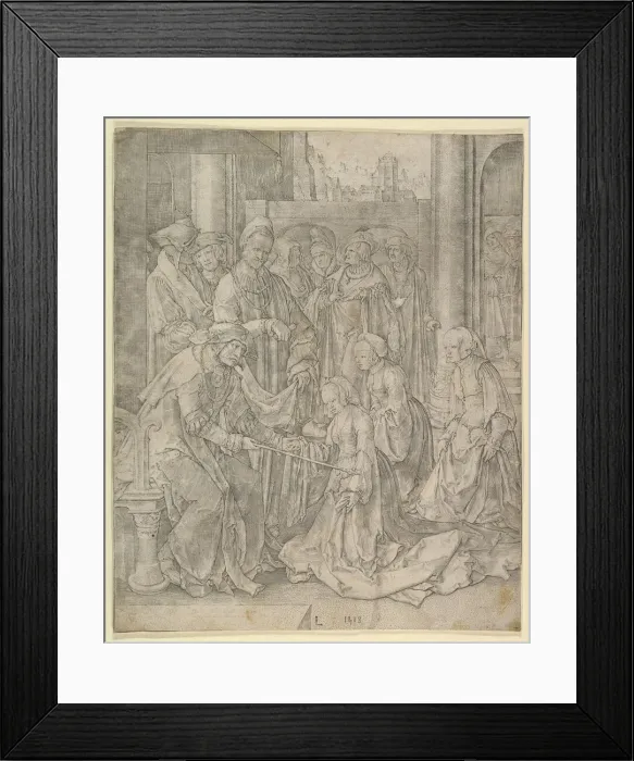 Framed Print : Esther Before Ahasuerus, 1518. Creator: Lucas van Leyden Framed Print : Esther Before Ahasuerus, 1518. Creator: Lucas van Leyden