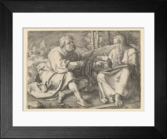 Framed Print : Sts. Peter and Paul Seated in a Landscape, 1527. Creator: Lucas van Leyden Framed Print : Sts. Peter and Paul Seated in a Landscape, 1527. Creator: Lucas van Leyden