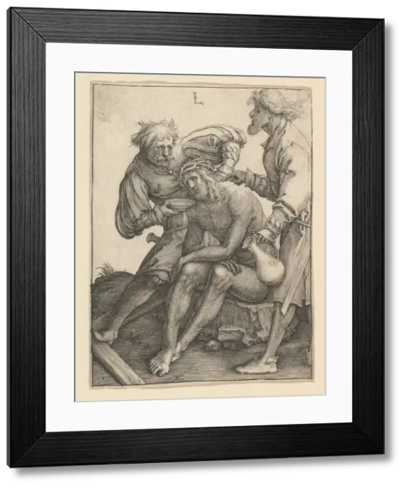 Framed Print : Soldiers Giving Drink to Christ, ca. 1512. Creator: Lucas van Leyden Framed Print : Soldiers Giving Drink to Christ, ca. 1512. Creator: Lucas van Leyden