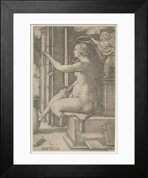 Framed Print : Justice, from the series The Virtues, 1530. Creator: Lucas van Leyden Framed Print : Justice, from the series The Virtues, 1530. Creator: Lucas van Leyden