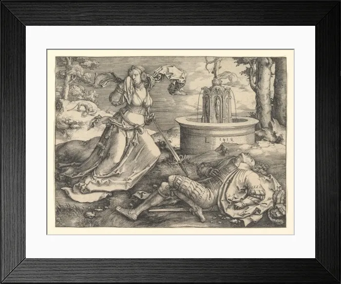 Framed Print : Pyramus and Thisbe, 1514. Creator: Lucas van Leyden Framed Print : Pyramus and Thisbe, 1514. Creator: Lucas van Leyden