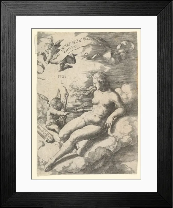 Framed Print : Venus and Cupid, 1528. Creator: Lucas van Leyden Framed Print : Venus and Cupid, 1528. Creator: Lucas van Leyden