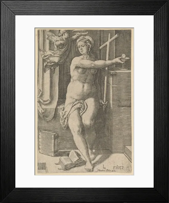 Framed Print : Faith, from the series The Seven Virtues, 1530. Creator: Lucas van Leyden Framed Print : Faith, from the series The Seven Virtues, 1530. Creator: Lucas van Leyden