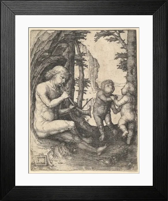 Framed Print : Boy with a Trumpet, ca. 1507. Creator: Lucas van Leyden Framed Print : Boy with a Trumpet, ca. 1507. Creator: Lucas van Leyden
