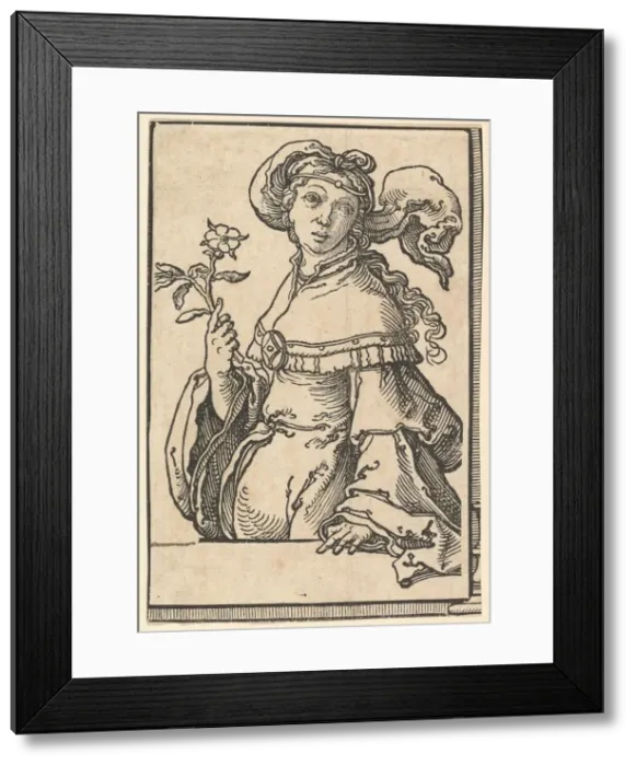 Framed Print : Erythrean Sibyl, from the series of Sibyls, ca. 1530. Creator: Lucas van Leyden Framed Print : Erythrean Sibyl, from the series of Sibyls, ca. 1530. Creator: Lucas van Leyden