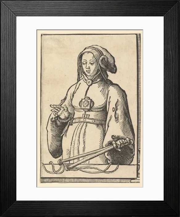 Framed Print : Agrippine Sibyl, from the series of Sibyls, ca. 1530. Creator: Lucas van Leyden Framed Print : Agrippine Sibyl, from the series of Sibyls, ca. 1530. Creator: Lucas van Leyden