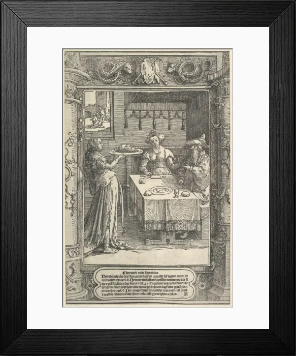 Framed Print : Salome with the Head of John the Baptist, ca. 1517. Creator: Lucas van Leyden Framed Print : Salome with the Head of John the Baptist, ca. 1517. Creator: Lucas van Leyden