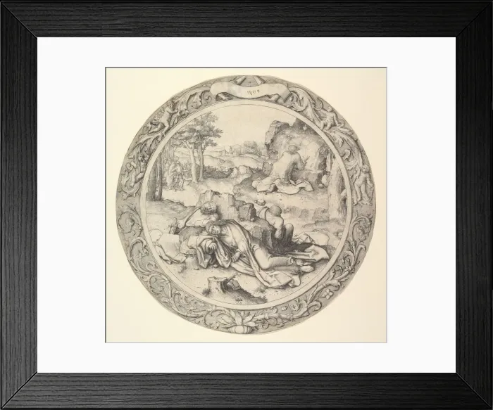 Framed Print : Christ on the Mount of Olives, from the Circular Passion, 1509. Creator: Lucas van Leyden Framed Print : Christ on the Mount of Olives, from the Circular Passion, 1509. Creator: Lucas van Leyden
