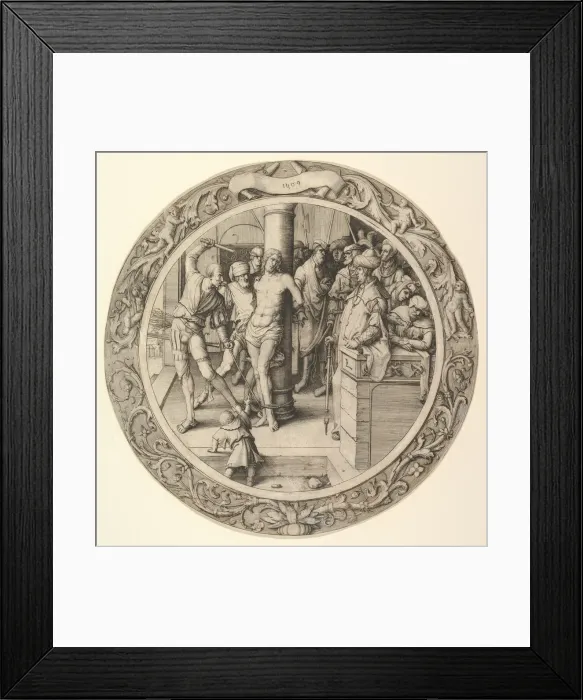 Framed Print : The Flagellation, from the Circular Passion, 1509. Creator: Lucas van Leyden Framed Print : The Flagellation, from the Circular Passion, 1509. Creator: Lucas van Leyden
