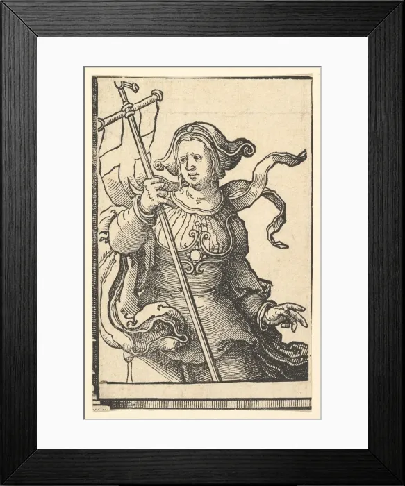 Framed Print : Phrygian Sibyl, from the series of Sibyls, ca. 1530. Creator: Lucas van Leyden Framed Print : Phrygian Sibyl, from the series of Sibyls, ca. 1530. Creator: Lucas van Leyden