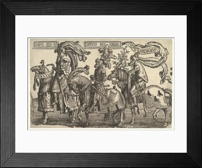 Framed Print : Joshua, David, and Judas Maccabee, from The Nine Heroes, ca. 1520 Framed Print : Joshua, David, and Judas Maccabee, from The Nine Heroes, ca. 1520