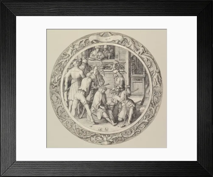 Framed Print : Christ Crowned with Thorns, from the Circular Passion, 1509. Creator: Lucas van Leyden Framed Print : Christ Crowned with Thorns, from the Circular Passion, 1509. Creator: Lucas van Leyden