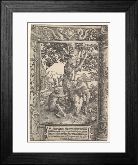 Framed Print : The Fall of Man, ca. 1517. Creator: Lucas van Leyden Framed Print : The Fall of Man, ca. 1517. Creator: Lucas van Leyden