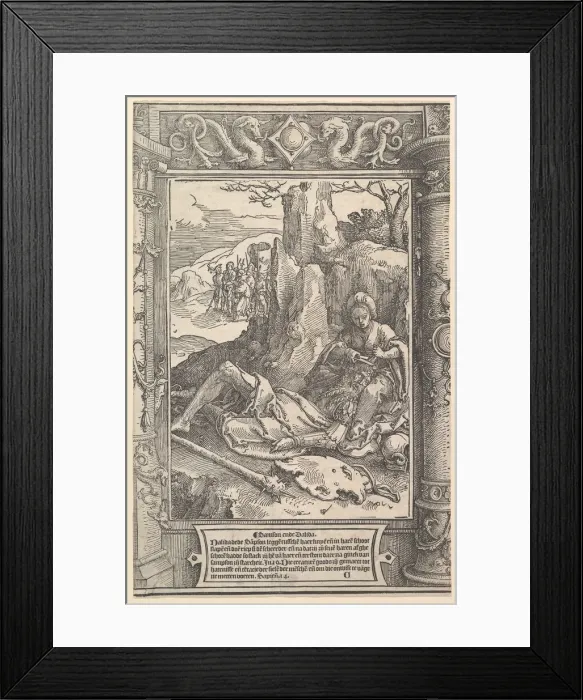 Framed Print : Samson and Delilah, ca. 1517. Creator: Lucas van Leyden Framed Print : Samson and Delilah, ca. 1517. Creator: Lucas van Leyden