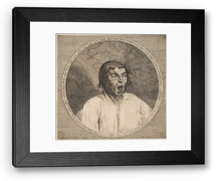 Framed Print : A Peasant Yawning. Creator: Unknown Framed Print : A Peasant Yawning. Creator: Unknown