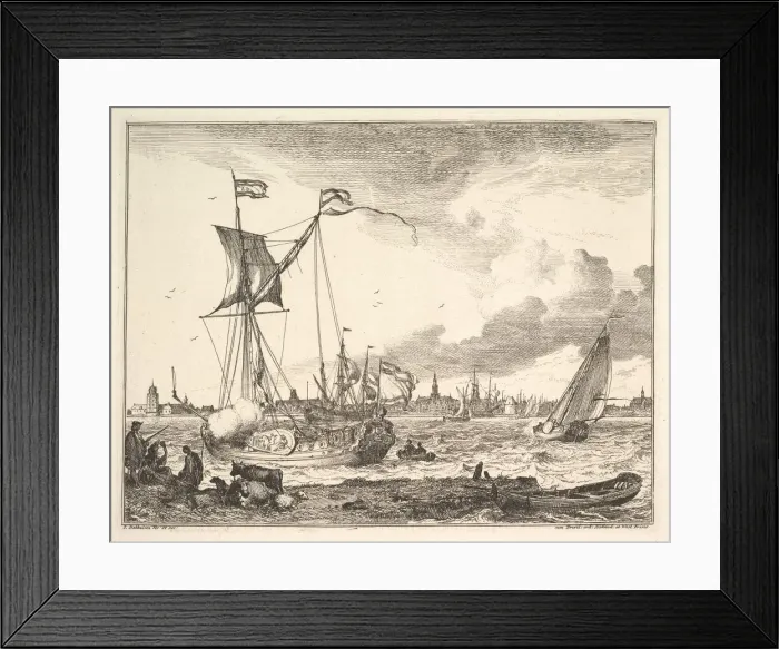 Framed Print : Harbor Scene. Creator: Ludolf Backhuysen I Framed Print : Harbor Scene. Creator: Ludolf Backhuysen I