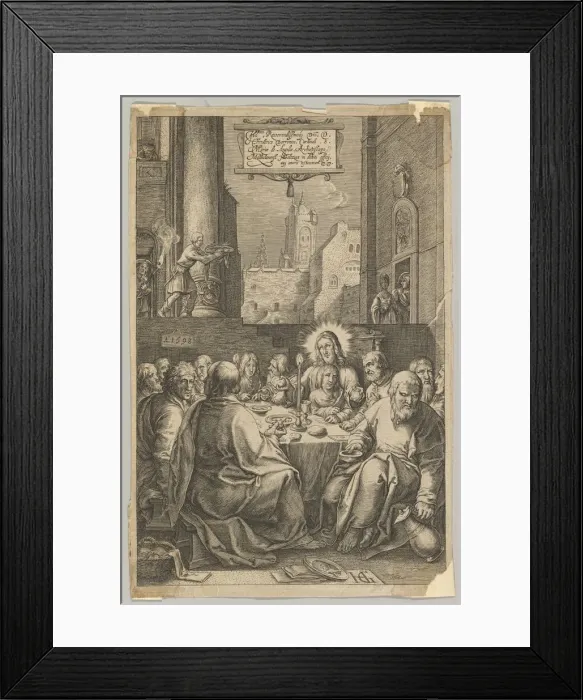 Framed Print : The Last Supper, from The Passion of Christ, ca. 1623. Creator: Ludovicus Siceram Framed Print : The Last Supper, from The Passion of Christ, ca. 1623. Creator: Ludovicus Siceram
