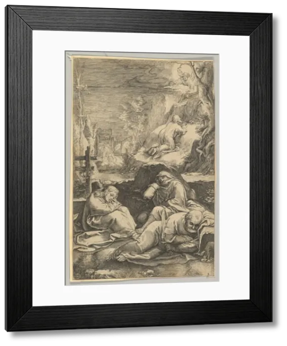 Framed Print : The Agony in the Garden, from The Passion of Christ, ca. 1623. Creator: Ludovicus Siceram Framed Print : The Agony in the Garden, from The Passion of Christ, ca. 1623. Creator: Ludovicus Siceram